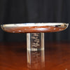 Round Silver Serving Stand on Clear Crystal Pedestal