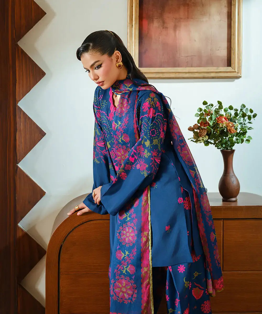 2PC - Printed Silk Lawn - Kross Kulture 