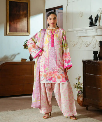 2PC - Printed Silk Lawn - Kross Kulture 