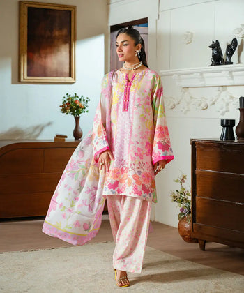 2PC - Printed Silk Lawn - Kross Kulture 