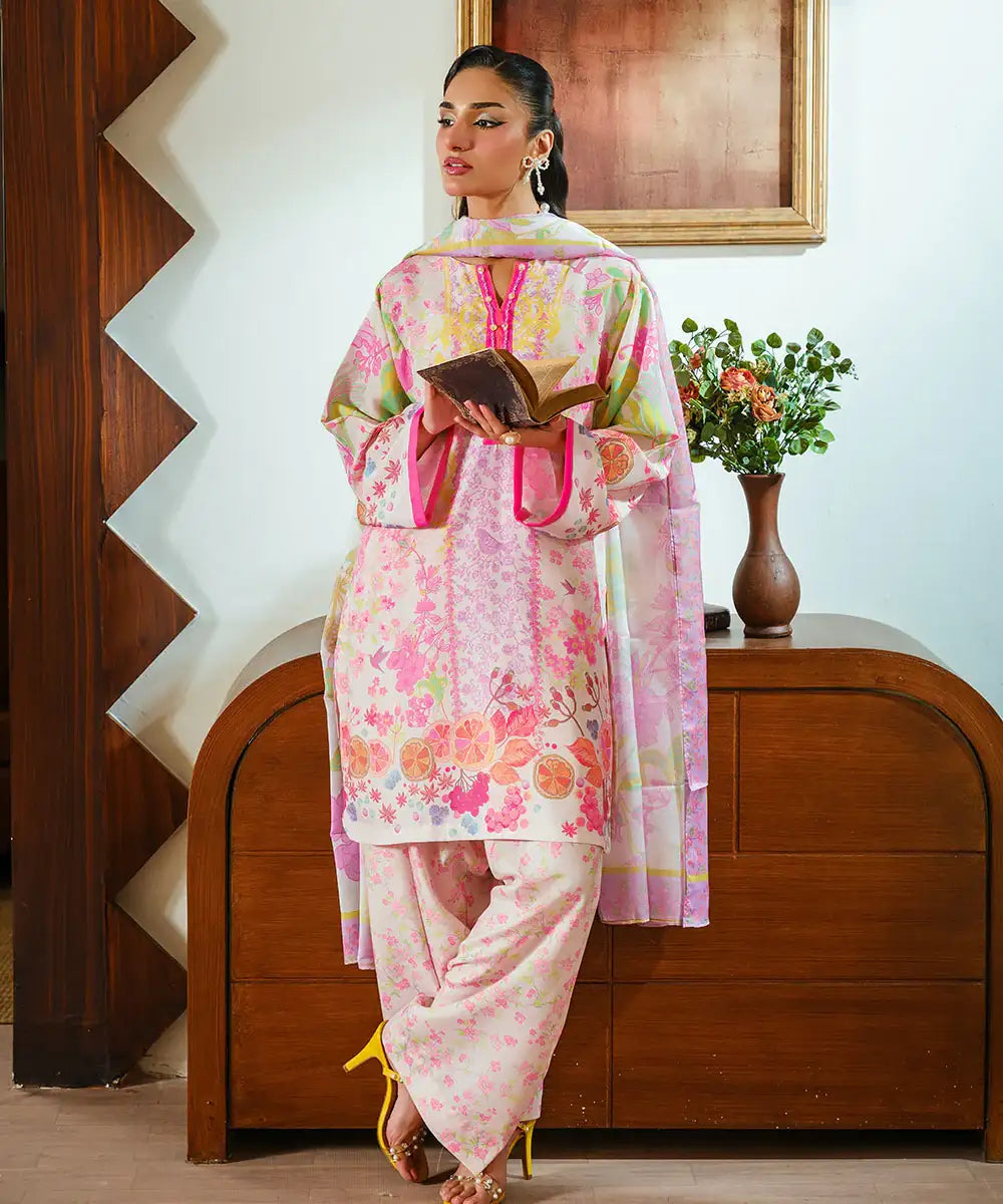 2PC - Printed Silk Lawn - Kross Kulture 