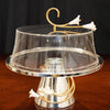Silver Pedestal Cake Serving Stand with Dome