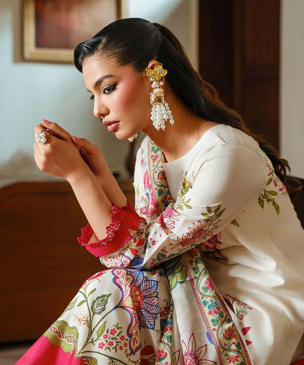 2PC - Printed Silk Lawn - Kross Kulture 
