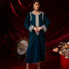 Embroidered Velvet Long Shirt