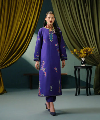 Embroided Lawn Cotton Shirt - Kross Kulture 