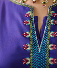 Embroided Lawn Cotton Shirt - Kross Kulture 