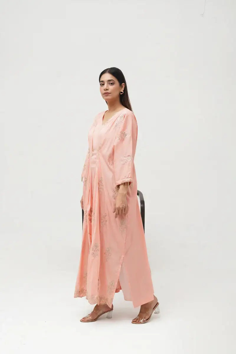 Embroidered Cotton Silk Kaftan - Kross Kulture 