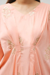 Embroidered Cotton Silk Kaftan - Kross Kulture 