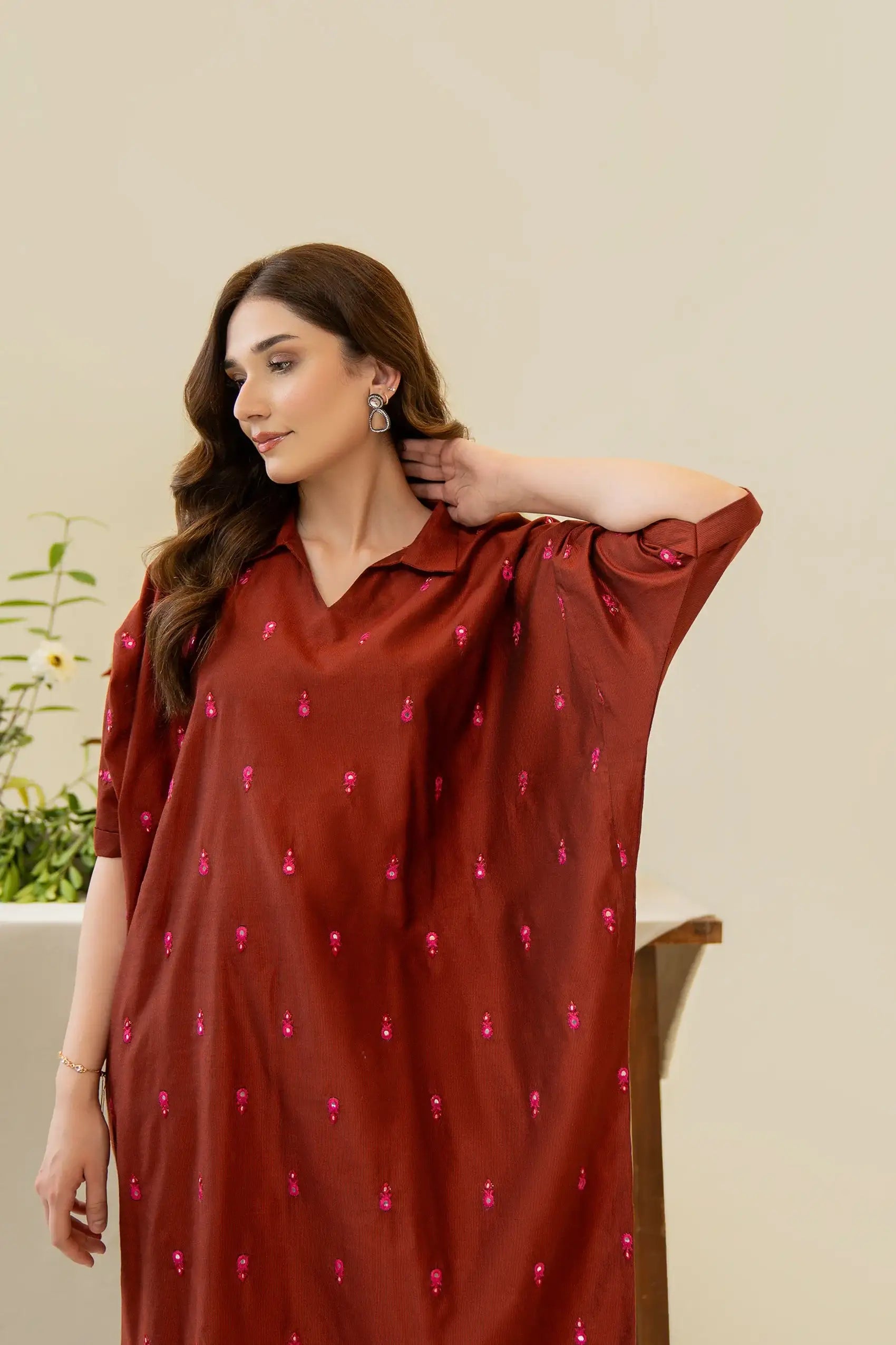 Embroidered Yarn Dyed Cotton Shirt - Kross Kulture 