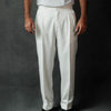 White Pleated Straight Pant