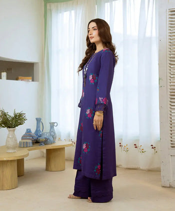 2PC - Embroidered Khaddar Suit - Kross Kulture 