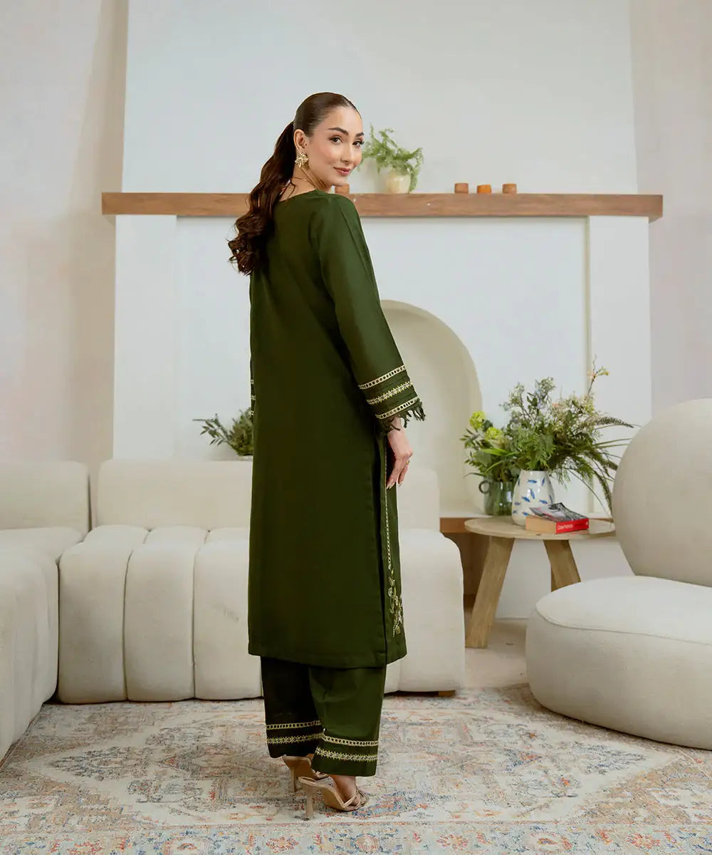 2PC - Embroidered Khaddar Suit - Kross Kulture 