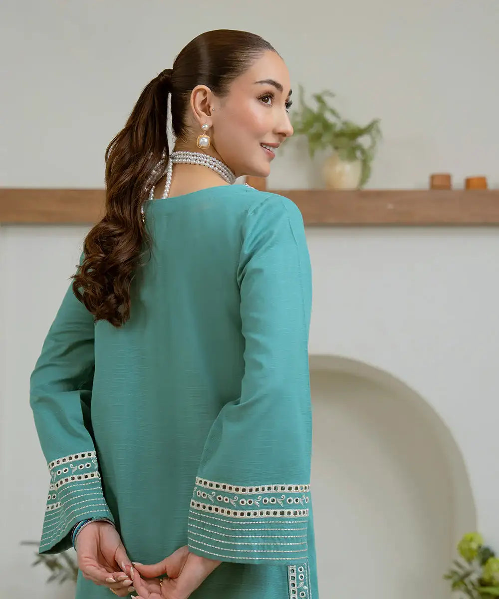 2PC - Embroidered Khaddar Suit - Kross Kulture 