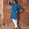 Slim Fit Cotton Jacquard Kurta