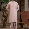 Men's Premium Ban-Embroidered Kameez Shalwar - Pinkish Brown / Classic Fit.