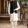 Premium Black Suiting Waistcoat Men's with Two Side Bone Pockets and One Welt Chest Pocket - Classic Fit Mandarin Style