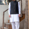 Men's Black Ethnic Waistcoat - Modern Zip Design with Two Side Patch Pockets and One Welt Chest Bone Pocket - Classic Fit Mandarin Style