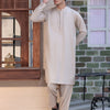 Men's Beige Shalwar Kameez - Cotton