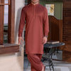 Men's Rust Stitched Shalwar Kameez for Summer