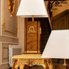Heritage Glow Traditional Table Lamp - Burl Wood & Gold