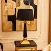 Royal Noir Trendy Table Lamp - Black & Golden