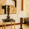 Vintage Pillar Trendy Table Lamp - Classic Wood Finish