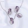 Multi Color Pendant Set With Ring