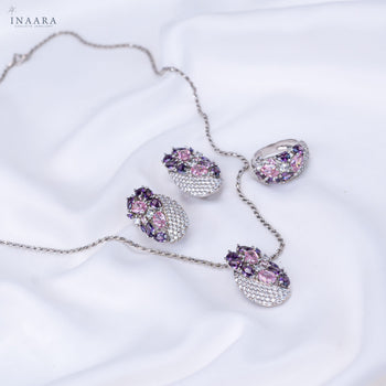 Multi Color Pendant Set with Ring
