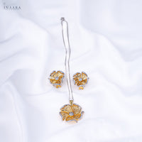 Golden Flower Pendant Set