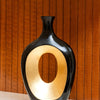 Solar Eye Modern Black & Gold Decorative Vase | Resin Art Decor