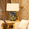 Noir Geometry Black & Gold Geometric Accent Table Lamp