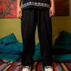 Black Pleated Straight Trouser