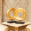 Gold Infinity Loop Resin Artifact Modern Handmade Sculpture