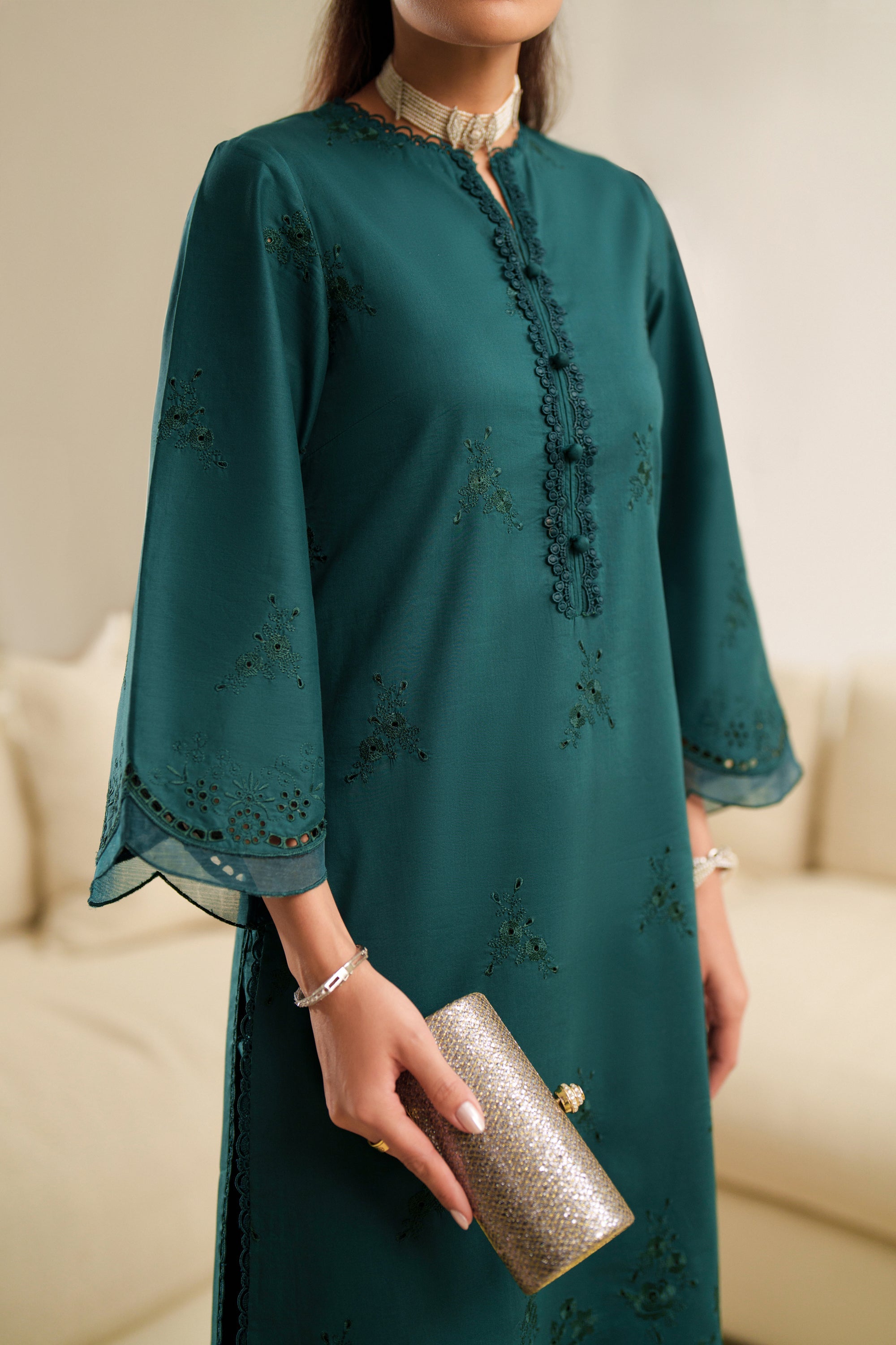 Deep Emerald - Unstitch Luxury Lawn Suit – view 4