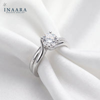Dual Line Solitaire Ring