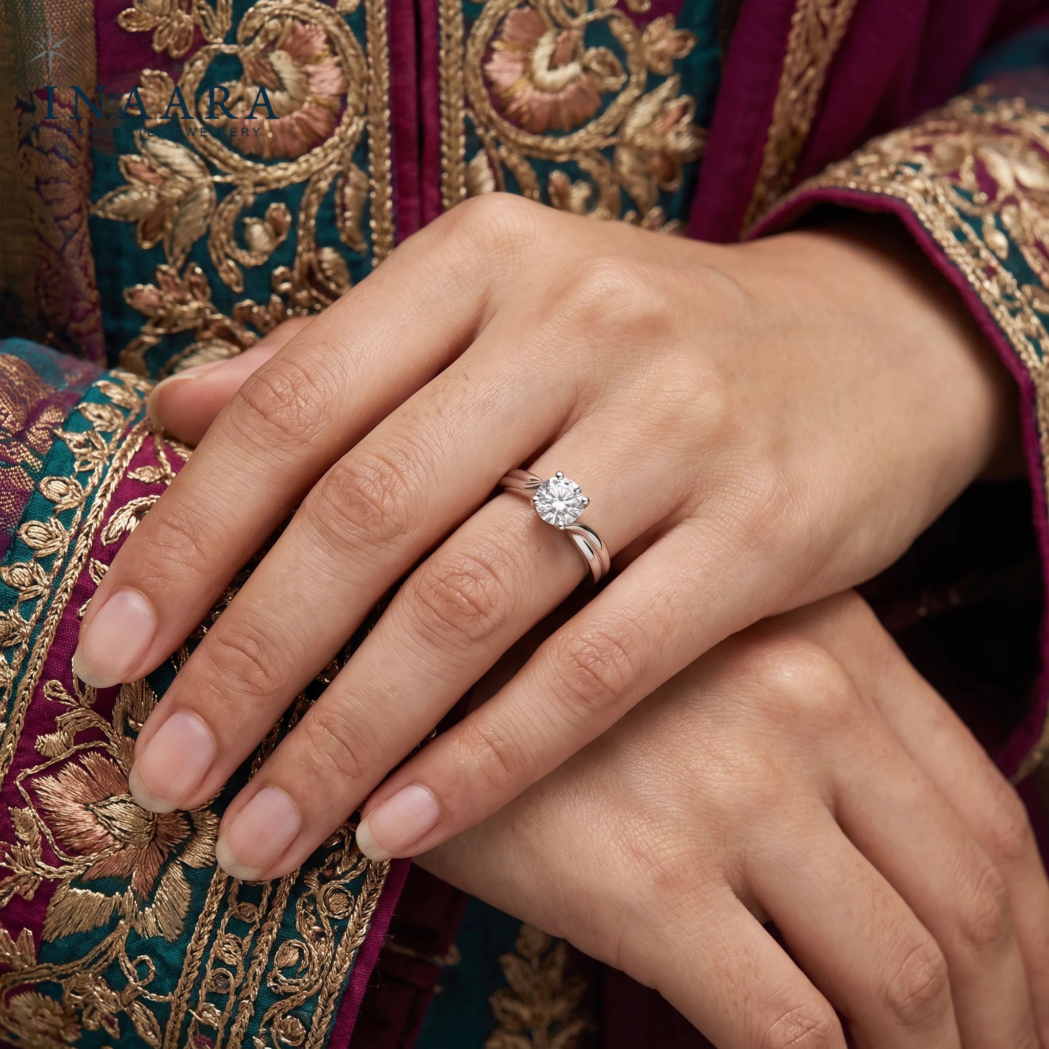 Dual Line Solitaire Ring