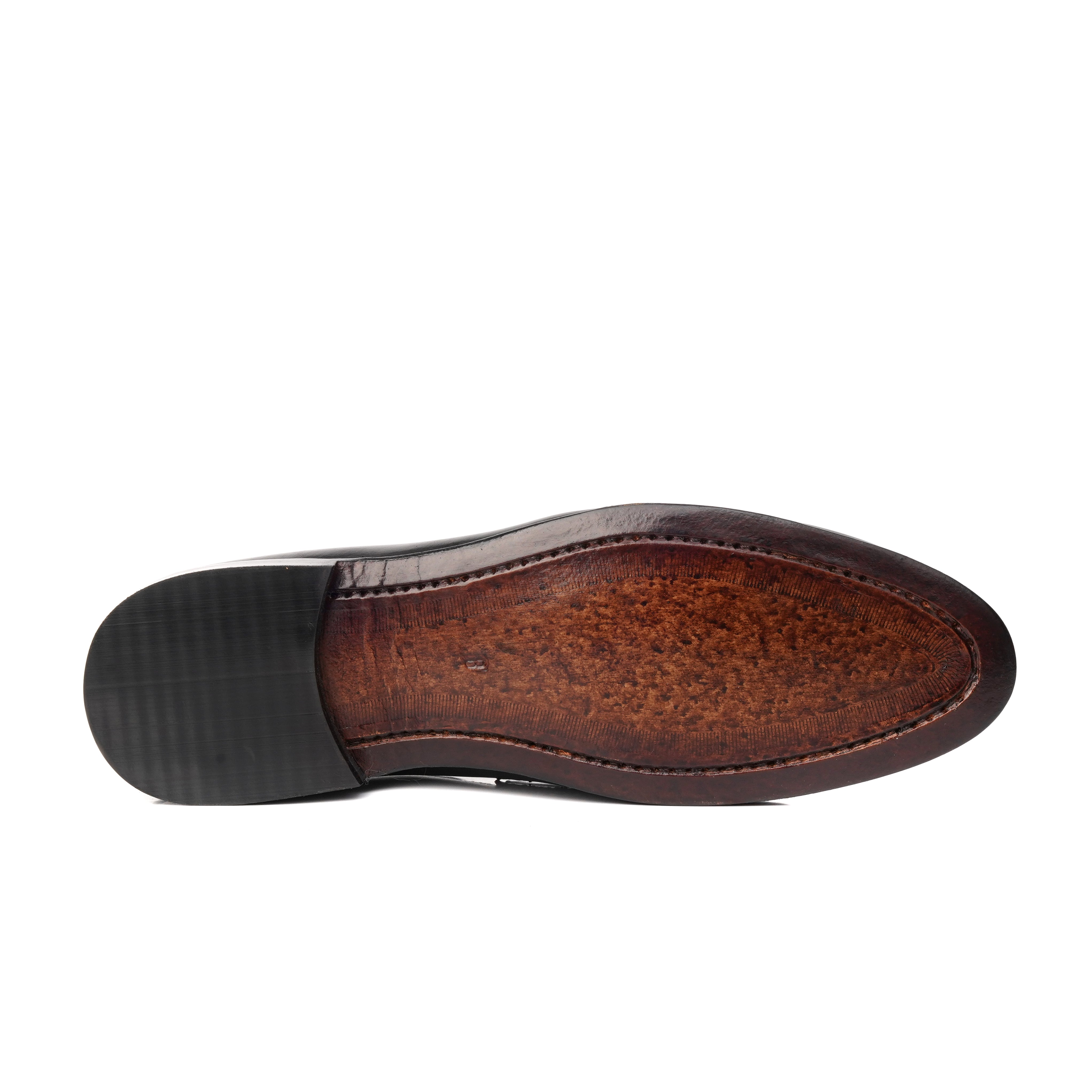 SKU:4001-Black Cow Leather Formal Loafer Style - DeVogue