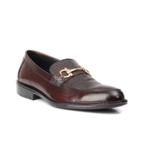 ST-05-Snake Brown Cow Leather Horse bit Formal - DeVogue