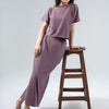 Textured Cropped Fit T-Shit & Skirt Set