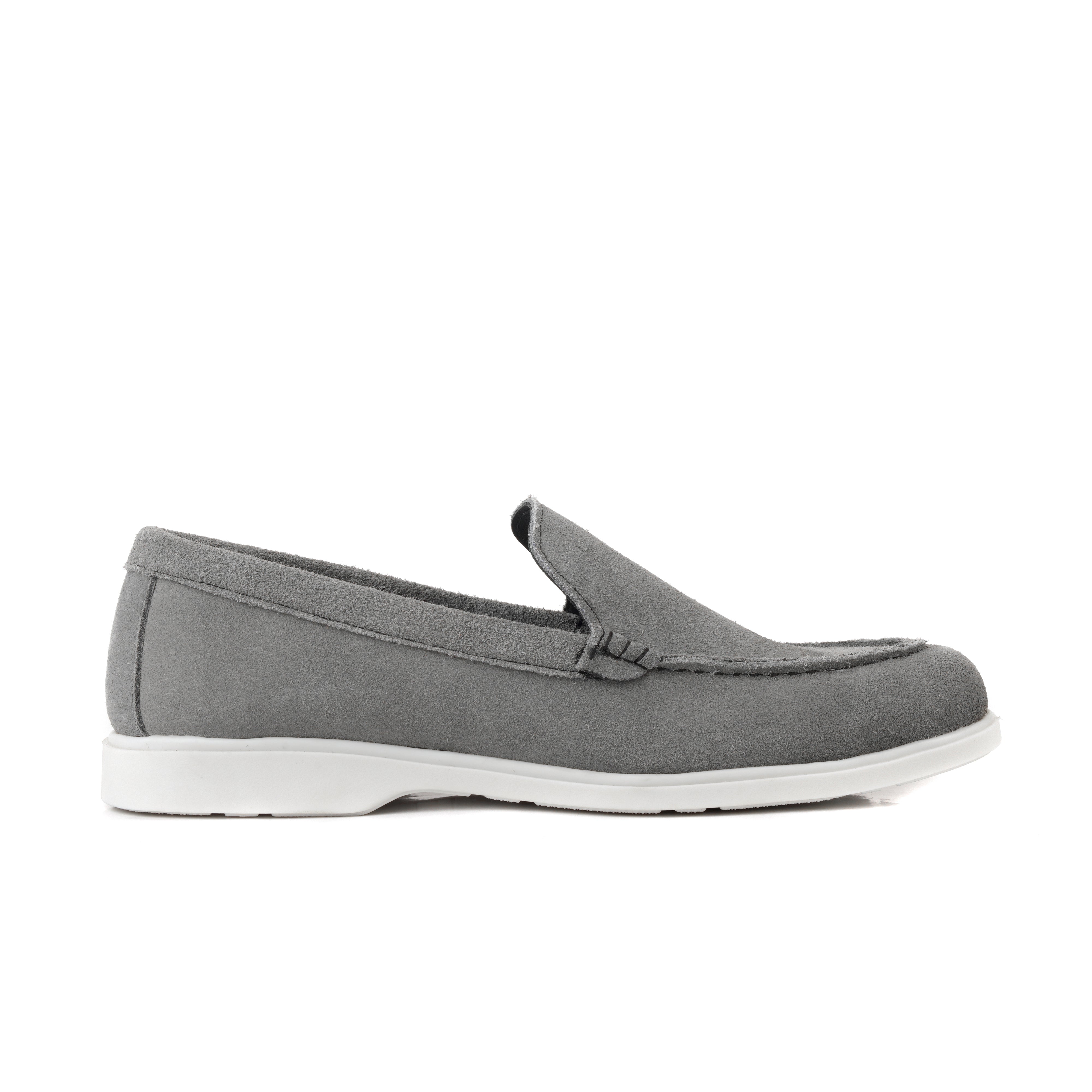 LP-01 Grey loafers with white sole - DeVogue