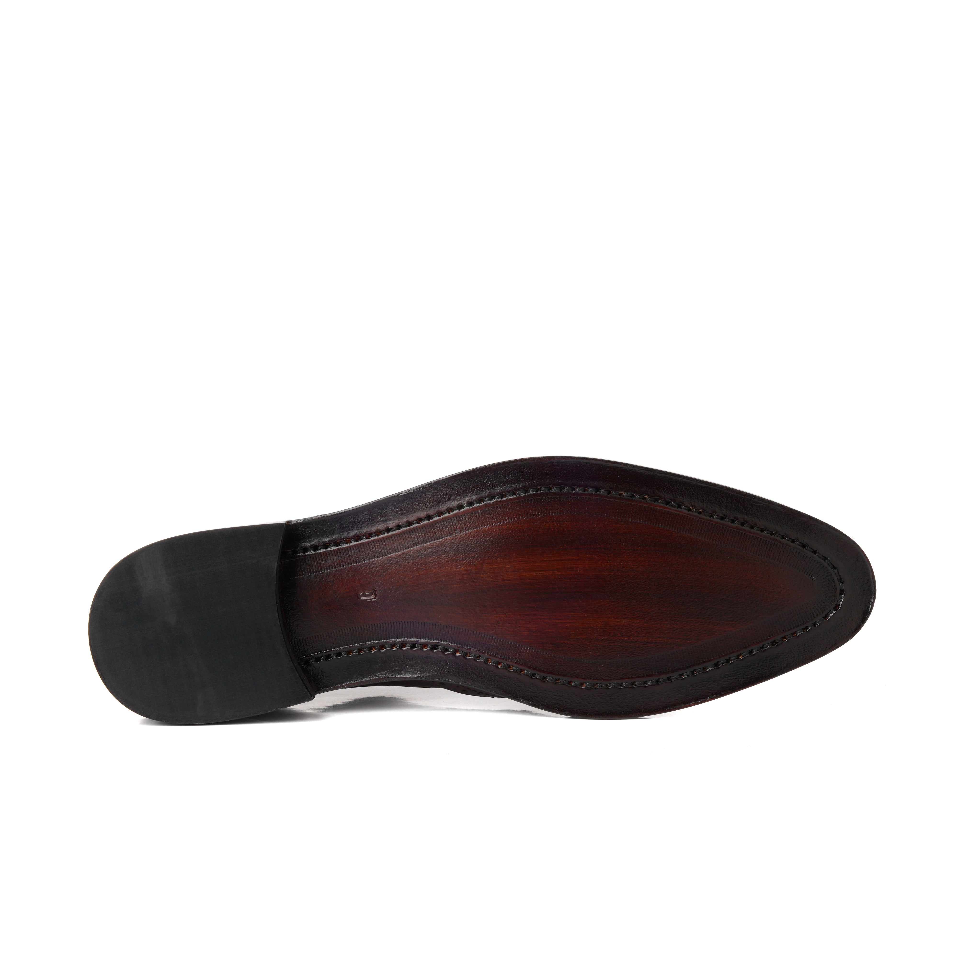 3011-Dotted Royal Premium Cow Leather Formal Double Monk Style - DeVogue
