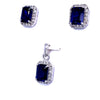 Sapphire Cube Pendant Set