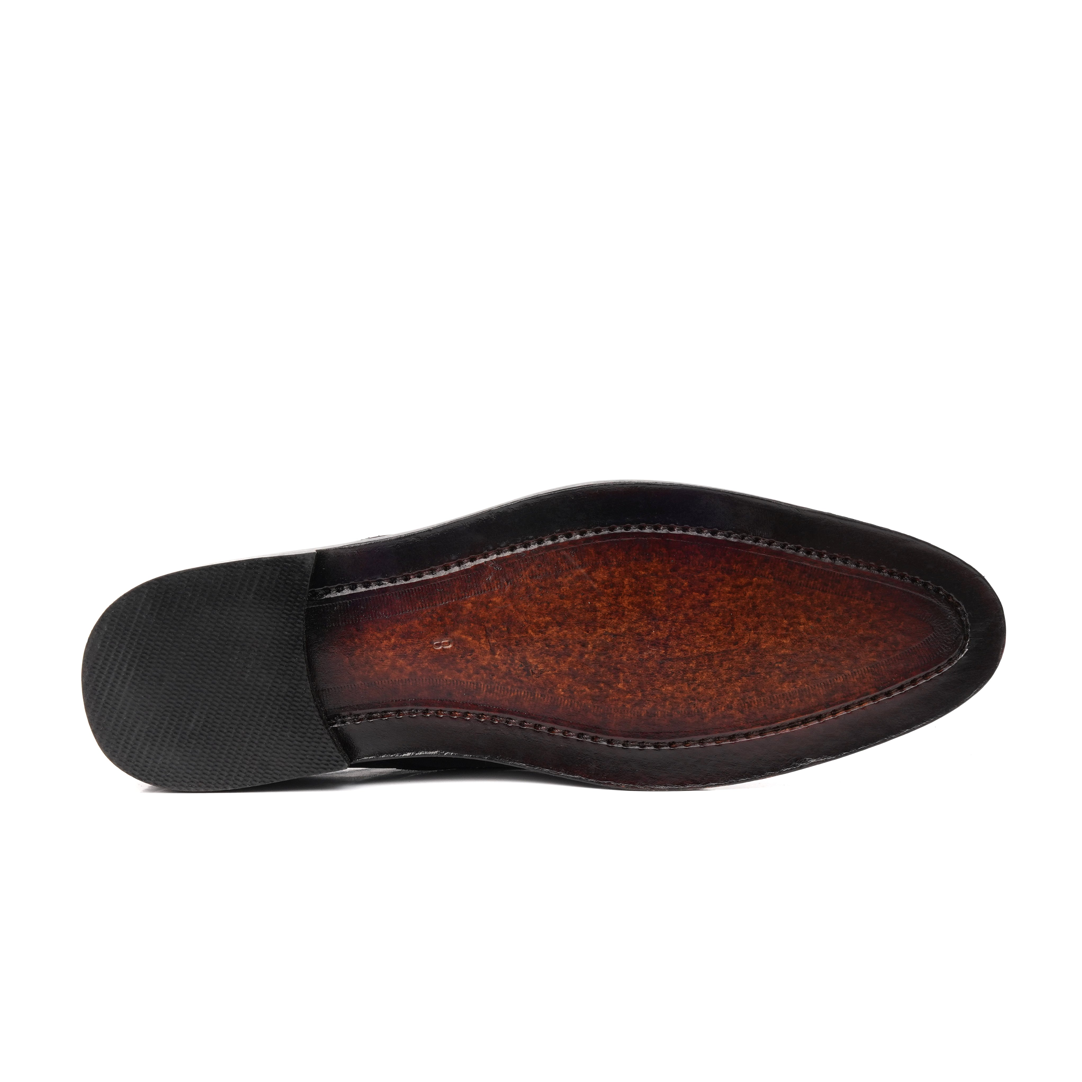 2011-Patina Blood colour Cow Leather Formal Double Monk Style - DeVogue