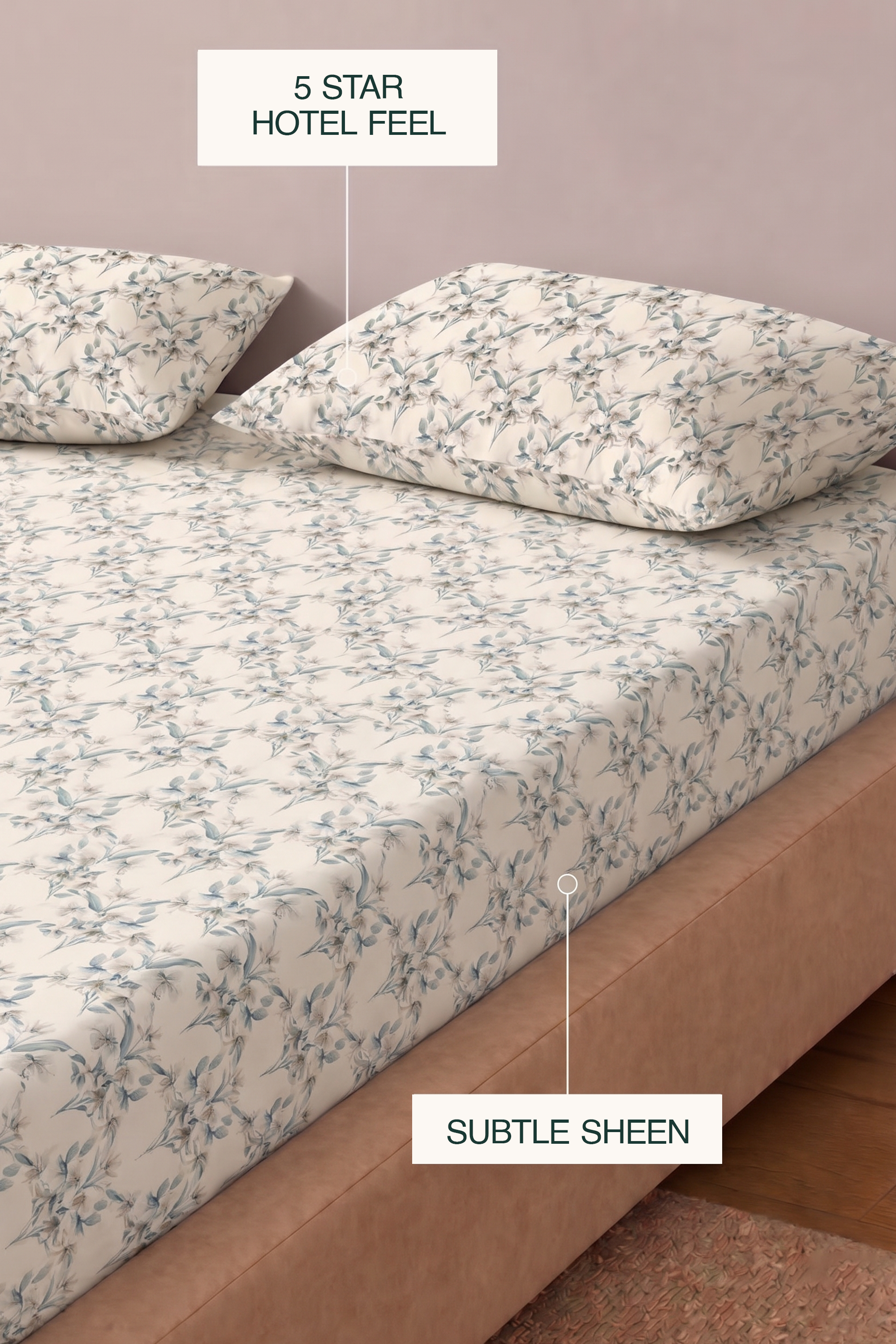 Foraged Flora Sateen Bed Sheet Set – view 6