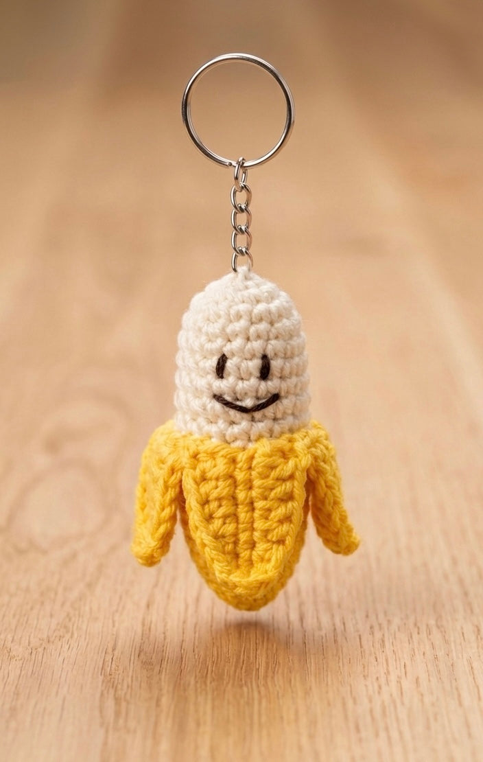 ARE YOU BANANAS? - Crochet keychain Fruit Bag Charm Gulyarn