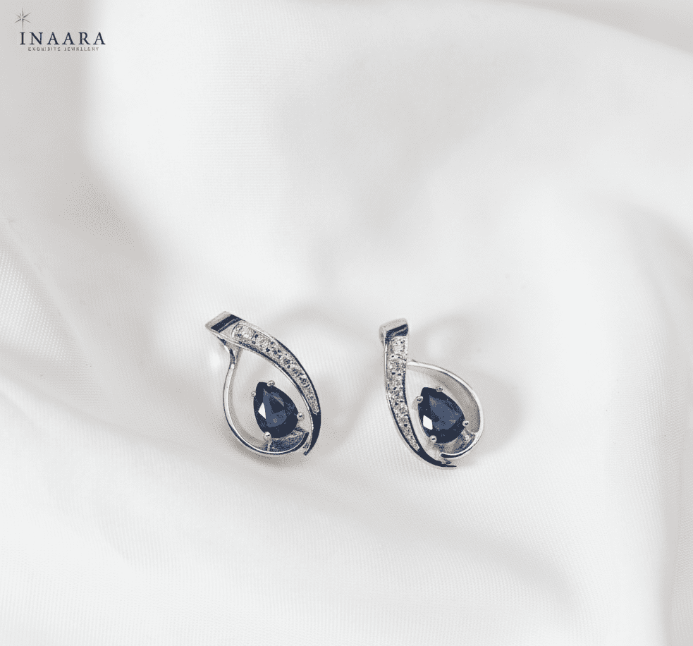 Teardrop Earrings - Blue