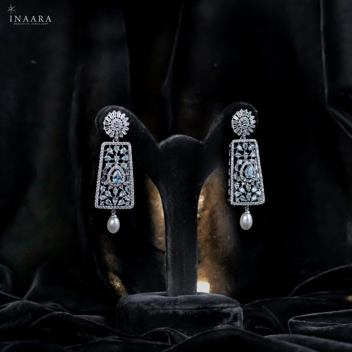 Crown Aqua Earrings