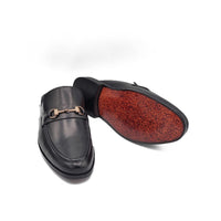4044-Black Mule style Pure Cow Leather Shoes - DeVogue