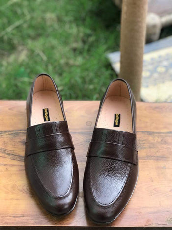 Soft Grain Premium Formal Leather Loafers - Mmall