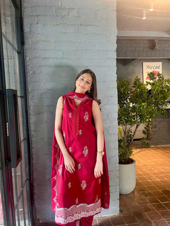 Crimson - Unstitch Luxury Lawn Suit